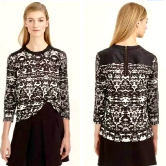 J Crew Blurred Ikat Top Size 8 - Picture 1 of 9